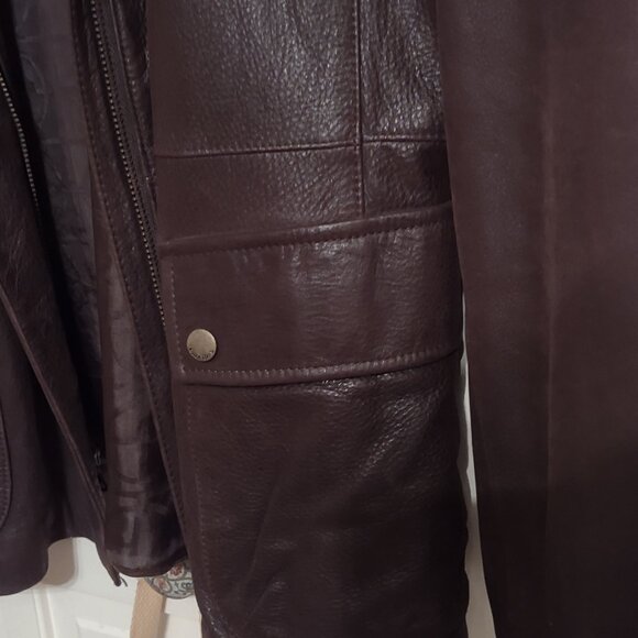 Cole Haan All leather Bomber Jacket - Picture 8 of 9
